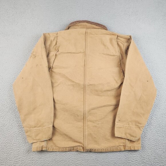 Vtg Carthartt Duck Chore Coat Jacket Unlined Blazer 80s Mens Small Workwear Barn - Picture 2 of 16